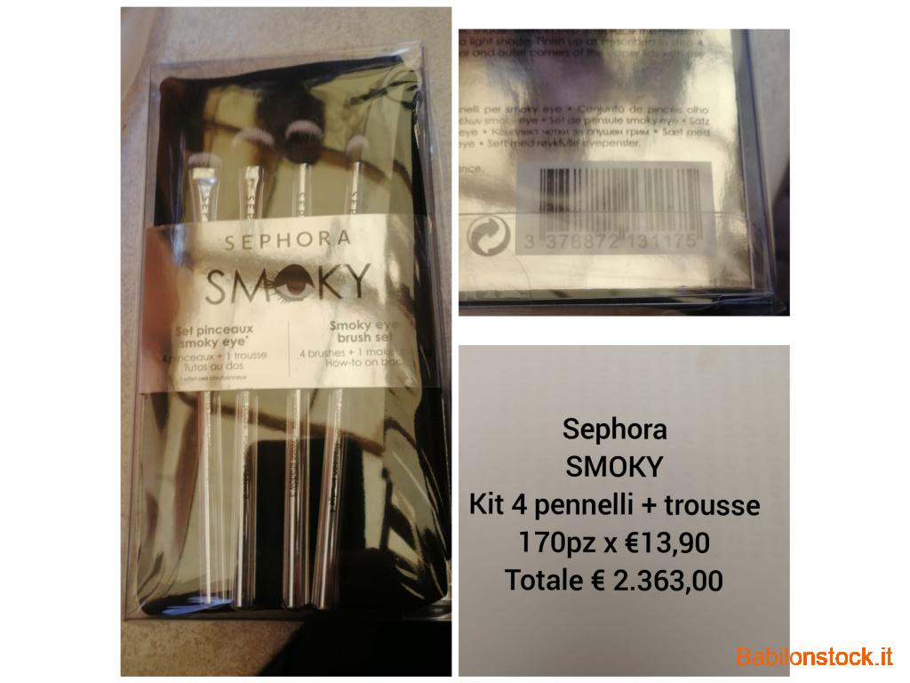 Stock kit 4 pennelli + trusse Sephora smoky, 170 pezzi