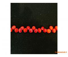 Stock  10 fili Corallo bambu' rosso goccia 10 mm